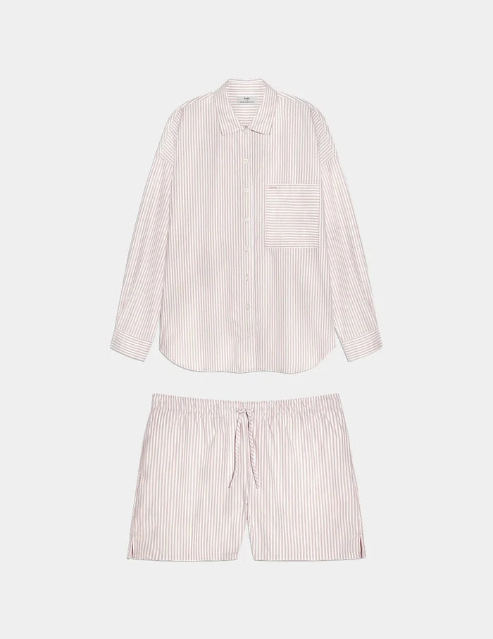| Classic Cotton PJ Set shown front-facing against a light gray background | Hush Stripe