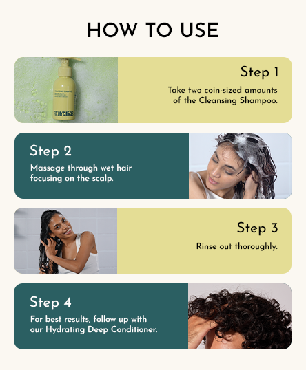 Step-by-step guide on how to use Cleansing Shampoo with images and text