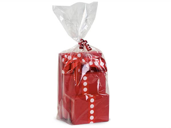 Clear Poly Basket Wrap Bags: Clear / 25 Pack / Small 13x17.5x4"