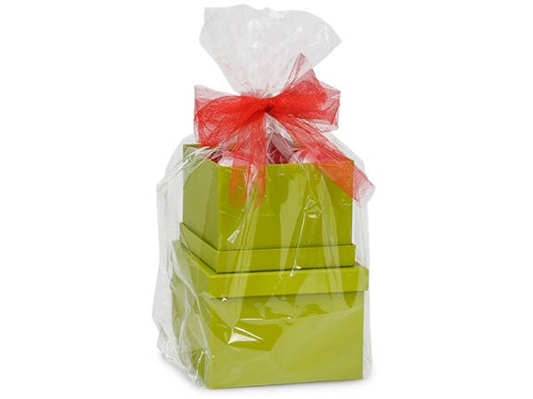 Clear Poly Basket Wrap Bags: Clear / 25 Pack / Small 13x17.5x4"