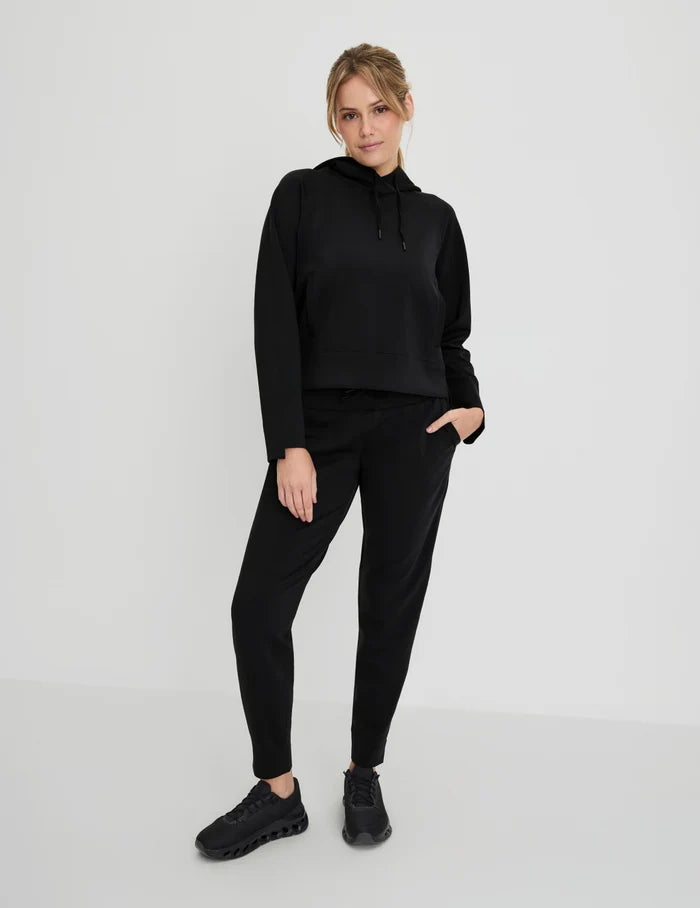 | Front view of model highlighting the coverage and fit | Black