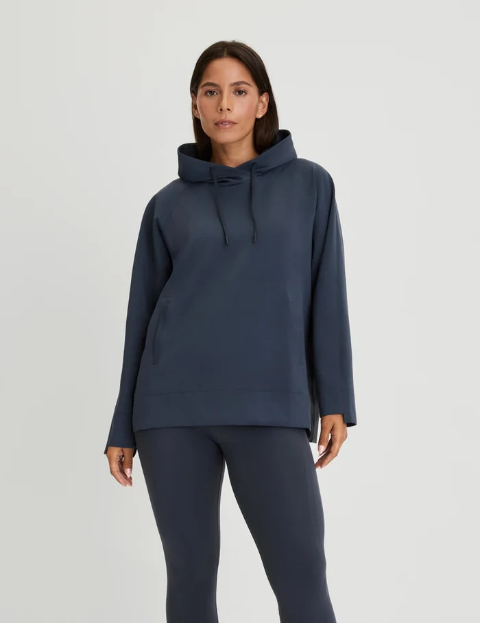 | Front view of model wearing the CloudCut™ Hoodie highlighting the coverage and fit | Twilight Navy