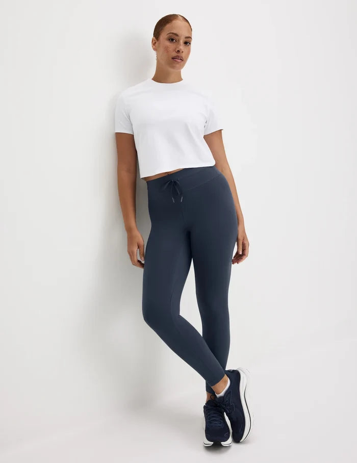 | Front view of model wearing the CloudCut™ Legging highlighting the coverage and fit | Twilight Navy