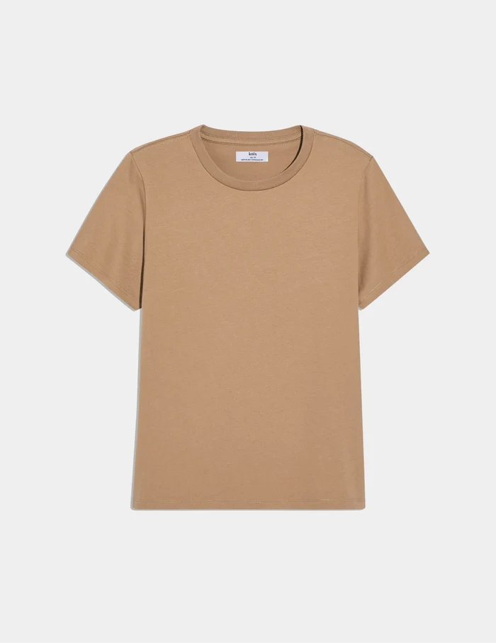 | Cotton Relaxed T-Shirt shown front-facing against a light gray background | Cashew