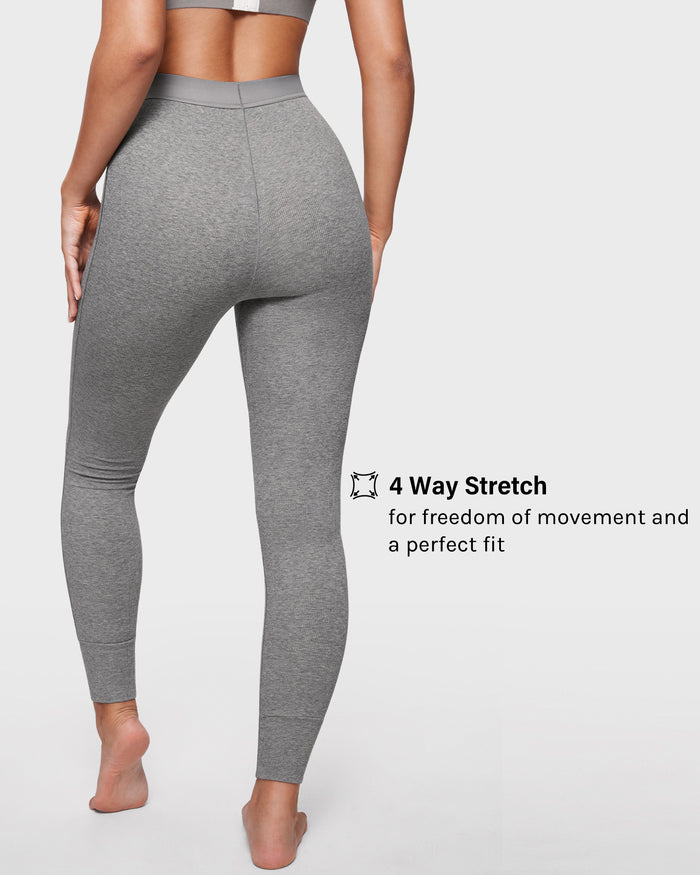 Cotton Ribbed High Waisted Leggings