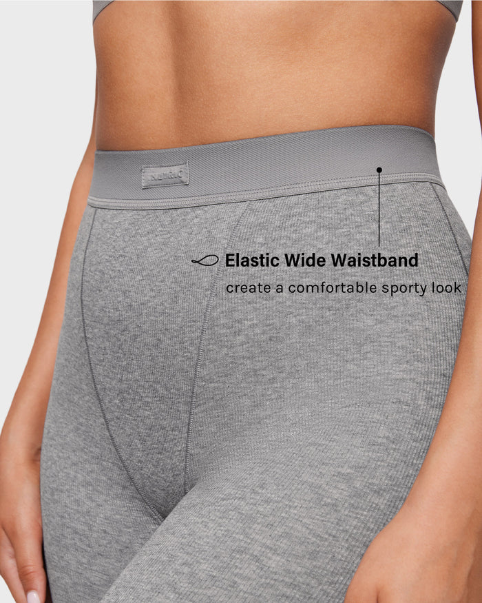 Cotton Ribbed High Waisted Leggings