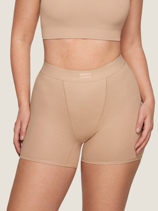 Cotton Ribbed Stretch Boxer Shorts 5"