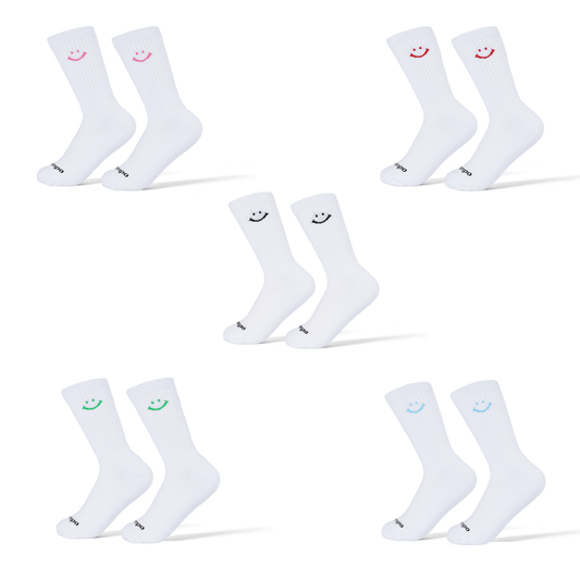 Crew Smiley Pack Socks - del campo