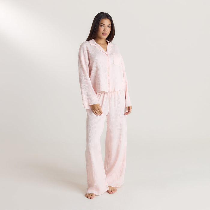 Crinkle Pyjama Bottoms - Pink