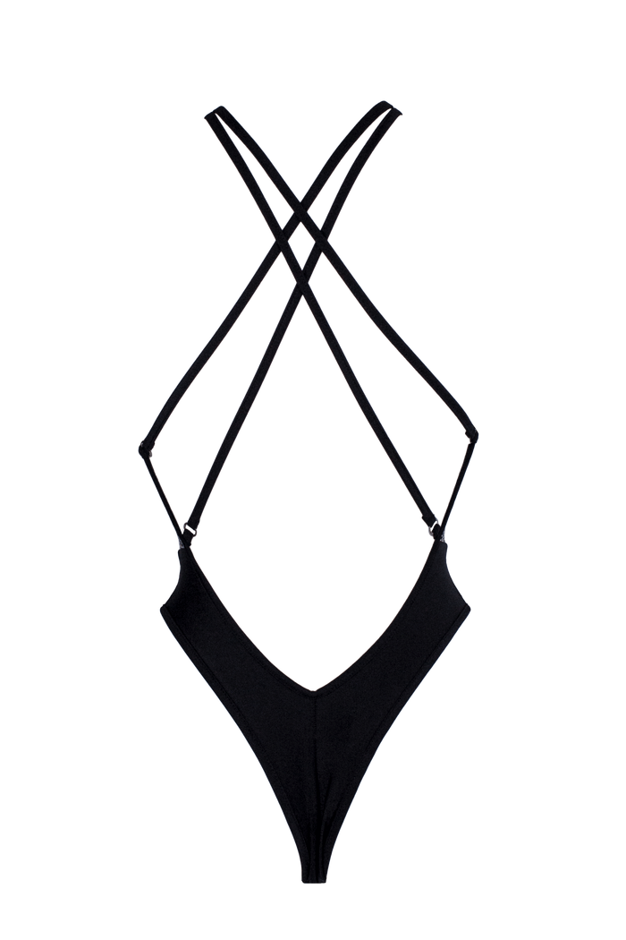 Criss-Cross Halter  Holographic One Piece / ANASTASIA PRISMA BODYSUIT - EXES LINGERIE