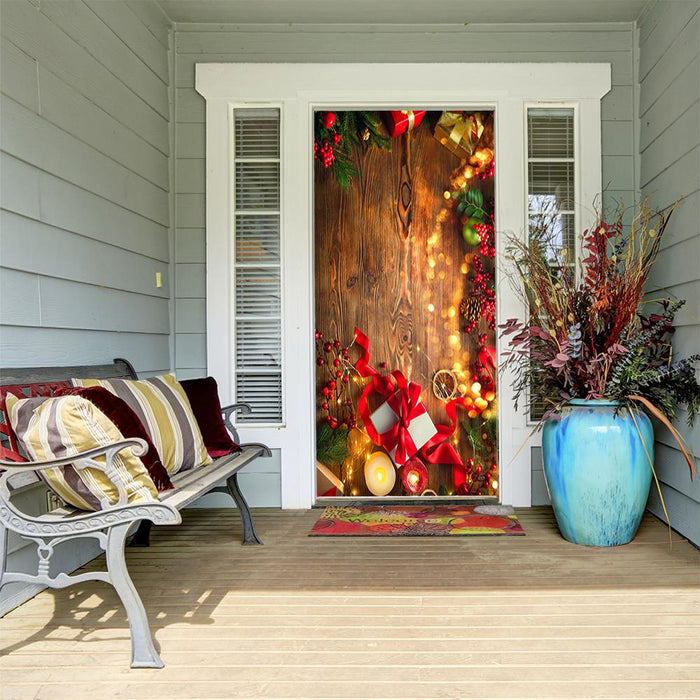 DoorFoto Door Cover Customizable - Christmas Scene
