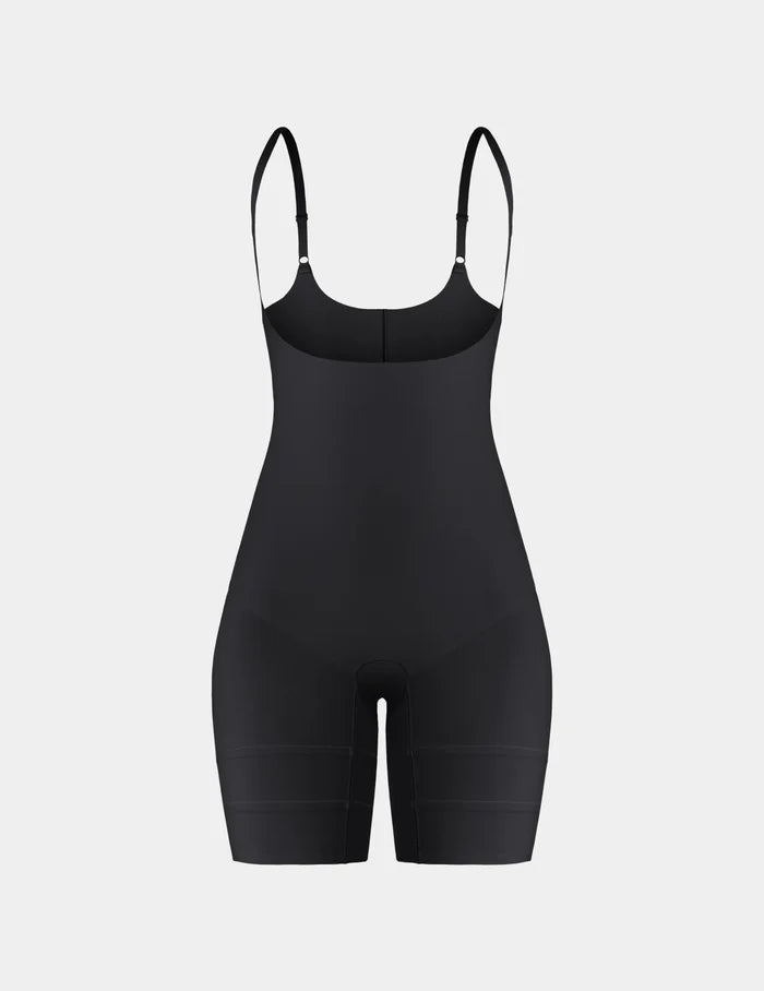 | Customizable Open Bust Shaper Bodysuit shown front-facing against a light gray background | Black
