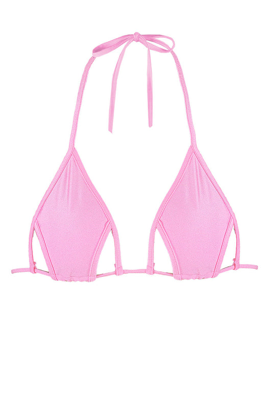 Cut-Out Strappy Triangle Bikini Top  / Cut-Out BABY PINK,TOPS - EXES LINGERIE