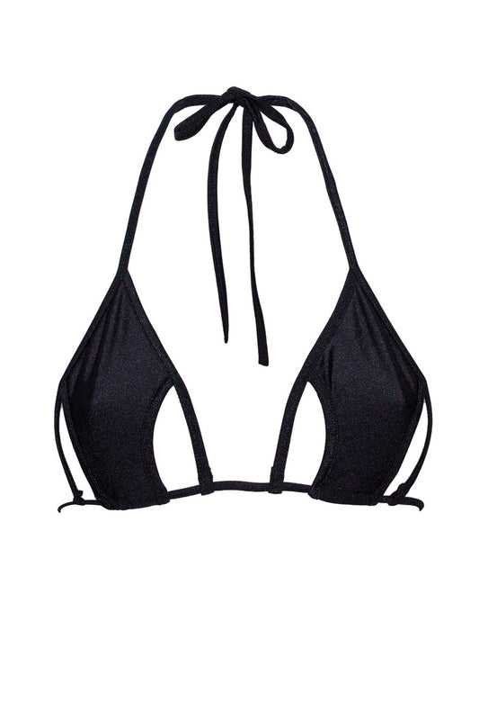Cut-Out Strappy Triangle Bikini Top  / Cut-Out Black,TOPS - EXES LINGERIE