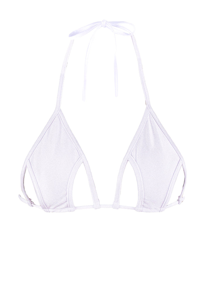 Cut-Out Strappy Triangle Bikini Top  / Cut-Out WHITE,TOPS - EXES LINGERIE