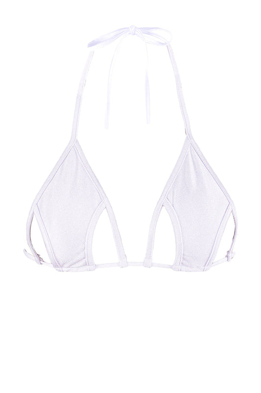 Cut-Out Strappy Triangle Bikini Top  / Cut-Out WHITE,TOPS - EXES LINGERIE