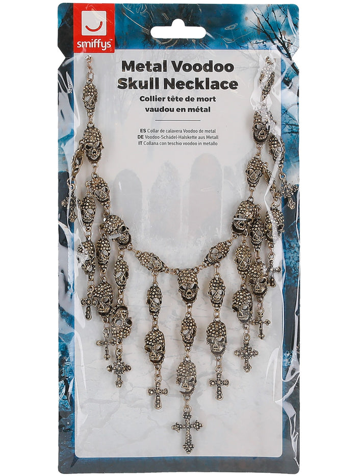 Deluxe Metal Voodoo Skull Necklace