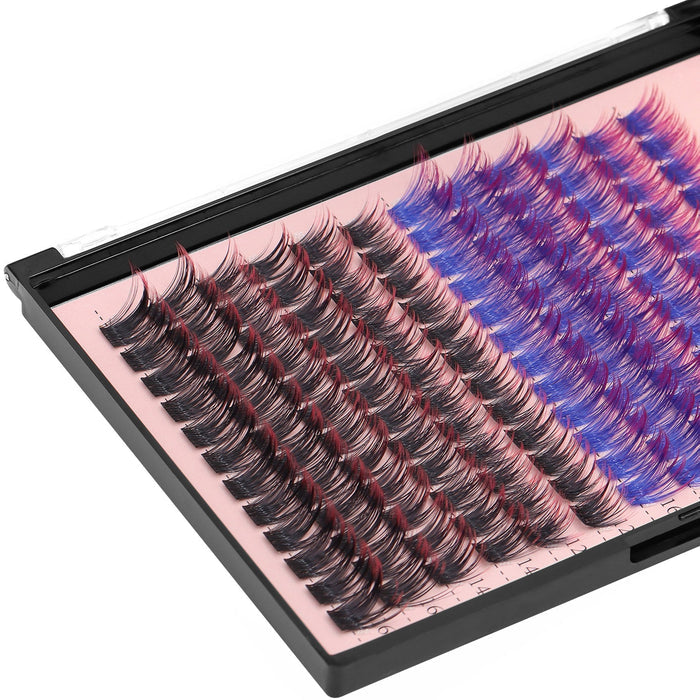 DIY Lash Clusters D-Curl Ombre – Black to Color Fade by MinuLashes