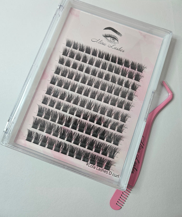 DIY Lash Extension Kit – Large Cluster Tray + Tweezer 4 Styles  10 12 14mm