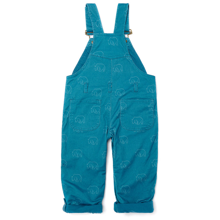 Dotty Dungarees | Bear Print Dungarees | Blue