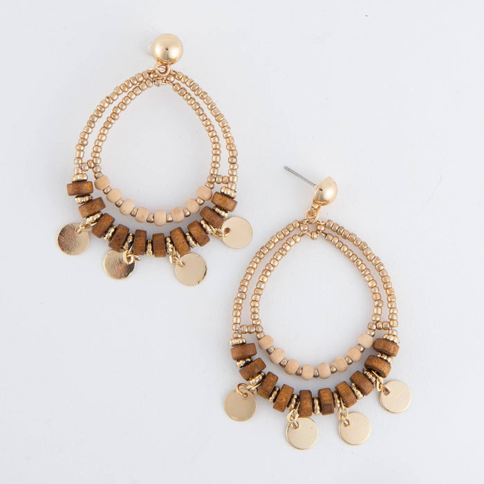 Double Hoop Disc Earrings