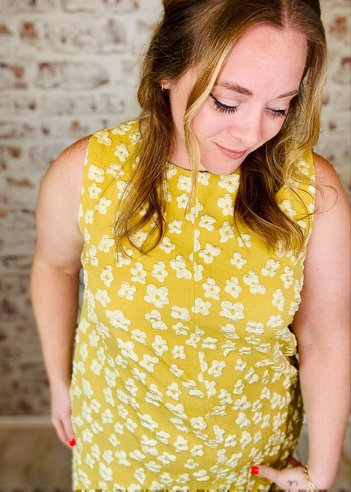 Embossed Mini Swing Dress