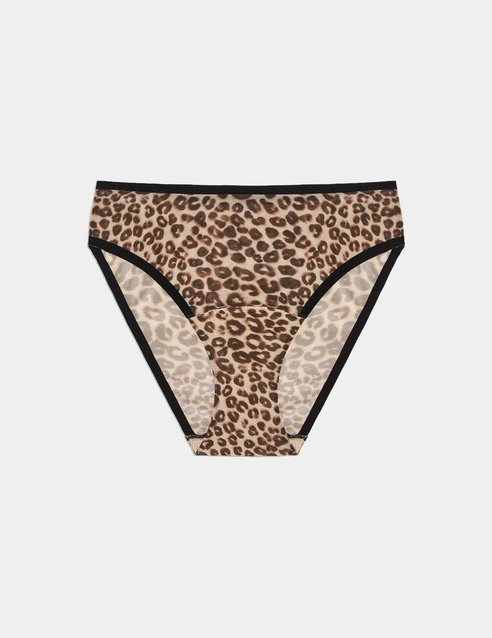 | Essential Full Mesh French Cut shown front-facing against a light gray background | Cheetah Print