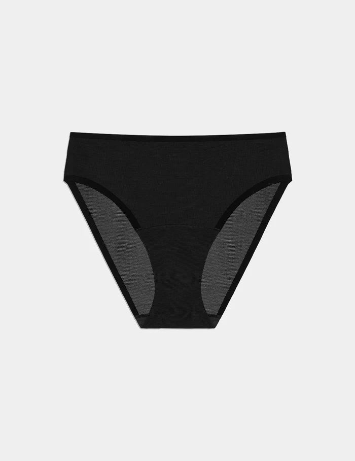 | Essential Full Mesh French Cut shown front-facing against a light gray background | Black