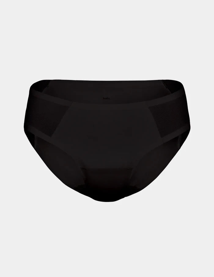 | Front view of model highlighting the coverage and fit | Black