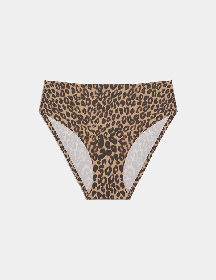 | Essential No-Show French Cut  shown front-facing against a light gray background | Cheetah Print