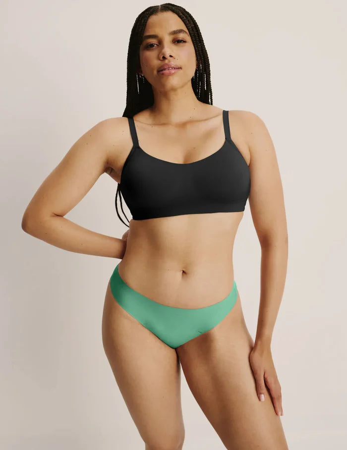 | Front view of model highlighting the coverage and fit | Pistachio