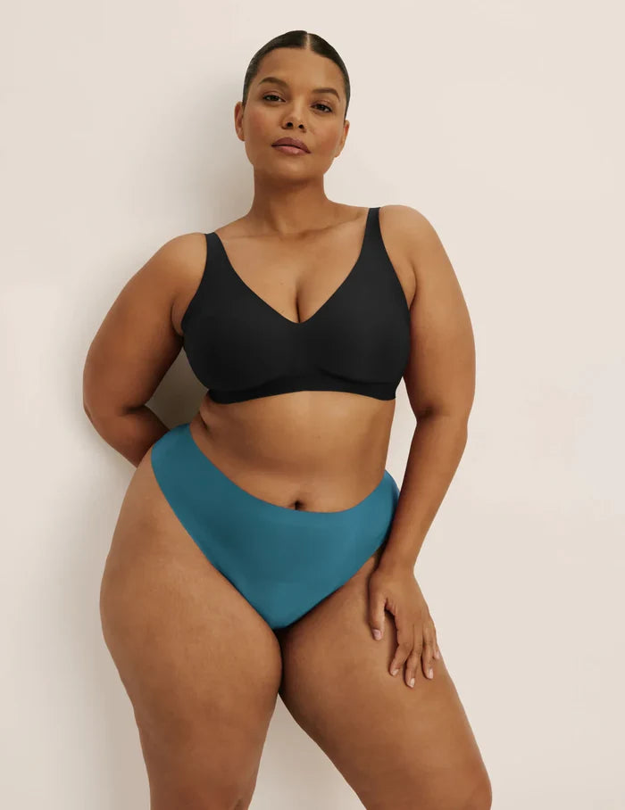 | Front view of model highlighting the coverage and fit | Tidepool