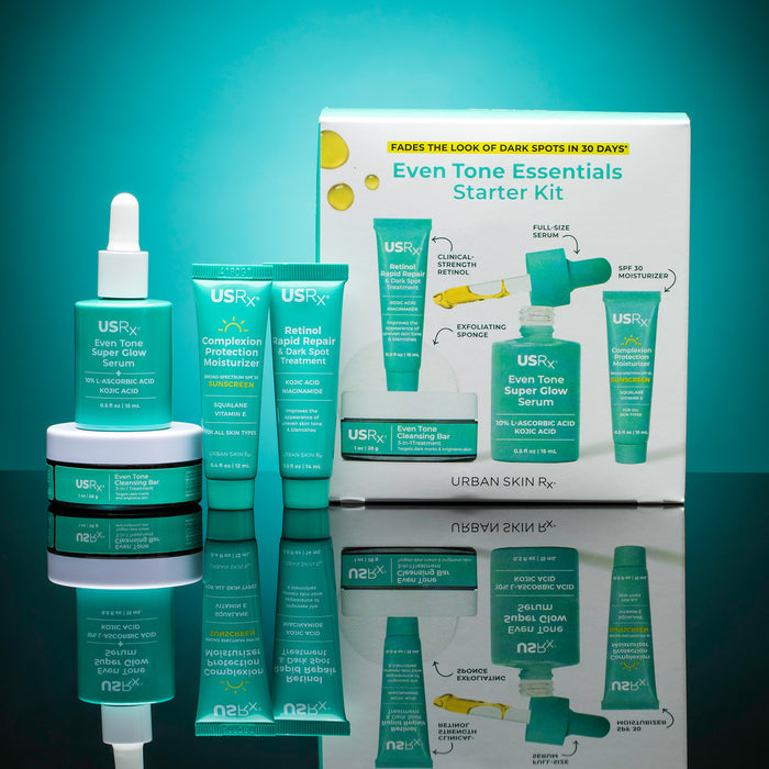 Package of USRx Even Tone Essentials Starter Kit including a complete skincare regimen for even toned skin