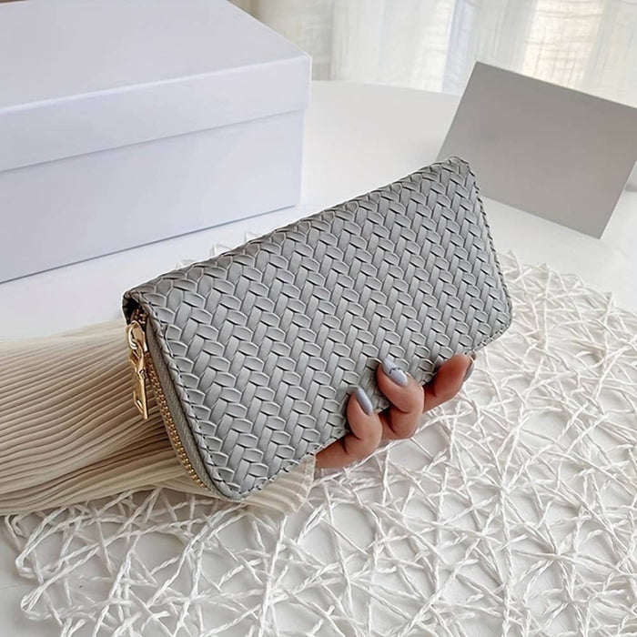 Faux Leather Woven Wallet
