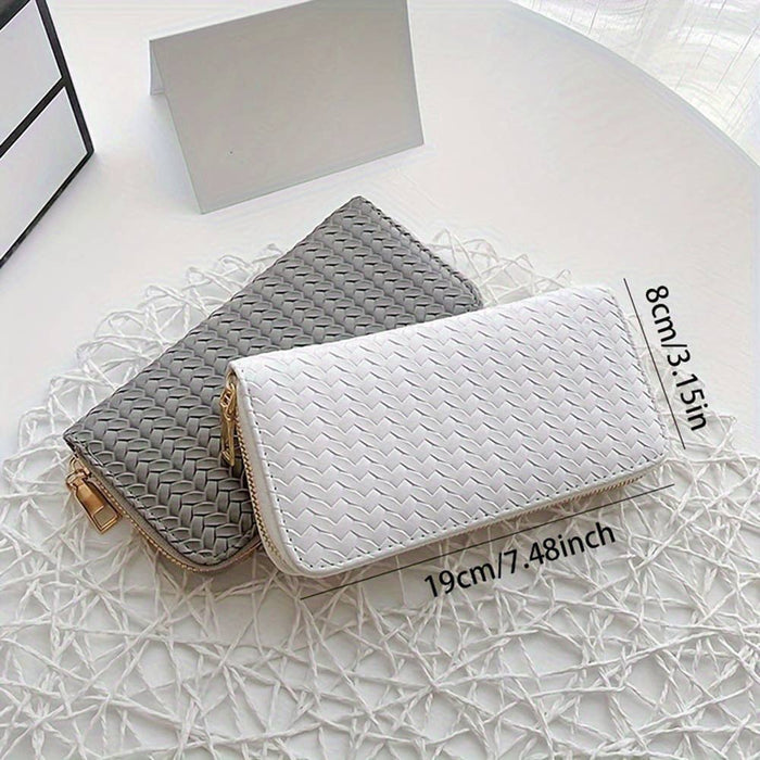 Faux Leather Woven Wallet