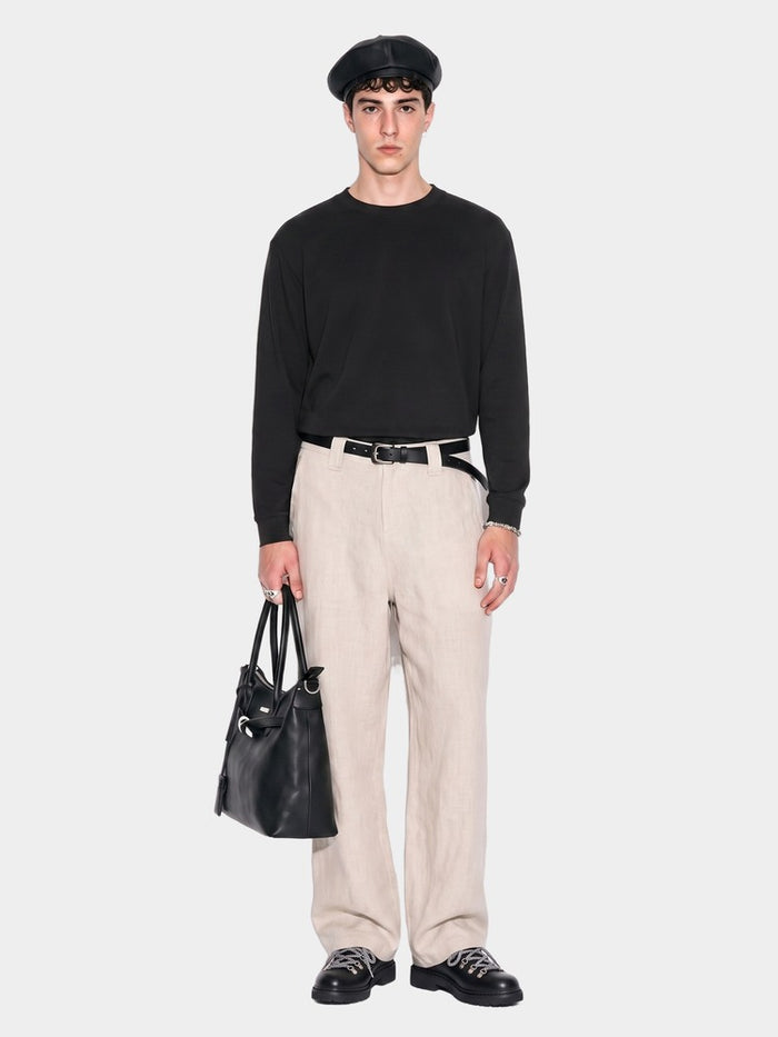 Paper Straight Fen Long Sleeve black — worn on model
