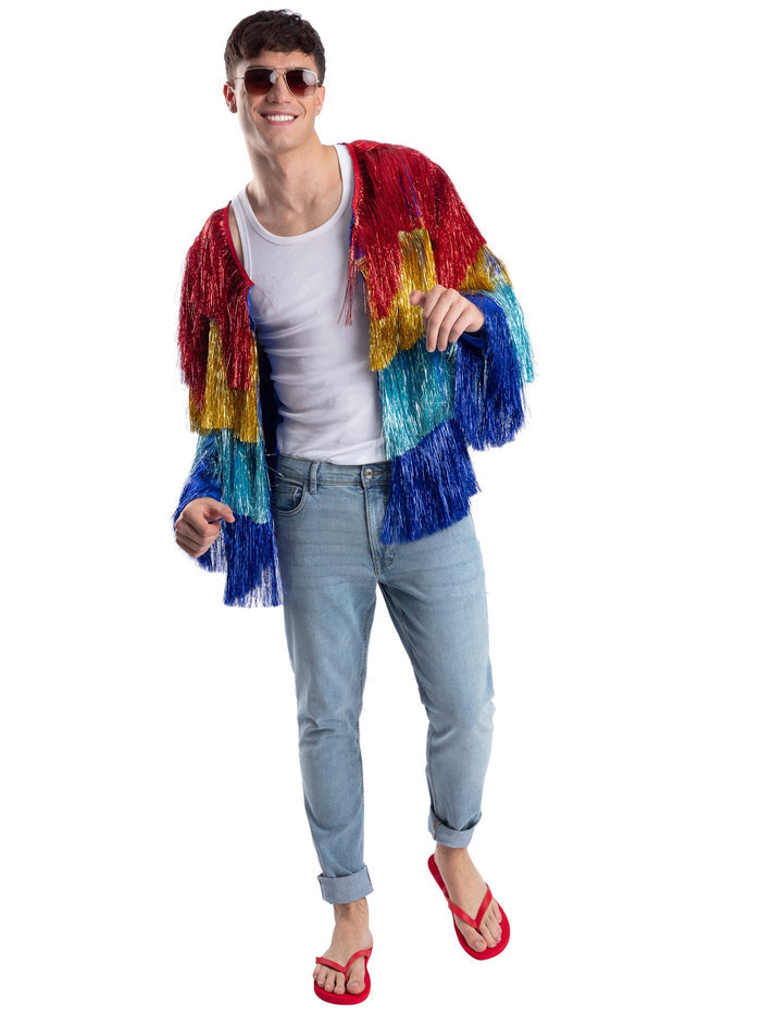 Fever Tinsel Festival Jacket, Rainbow