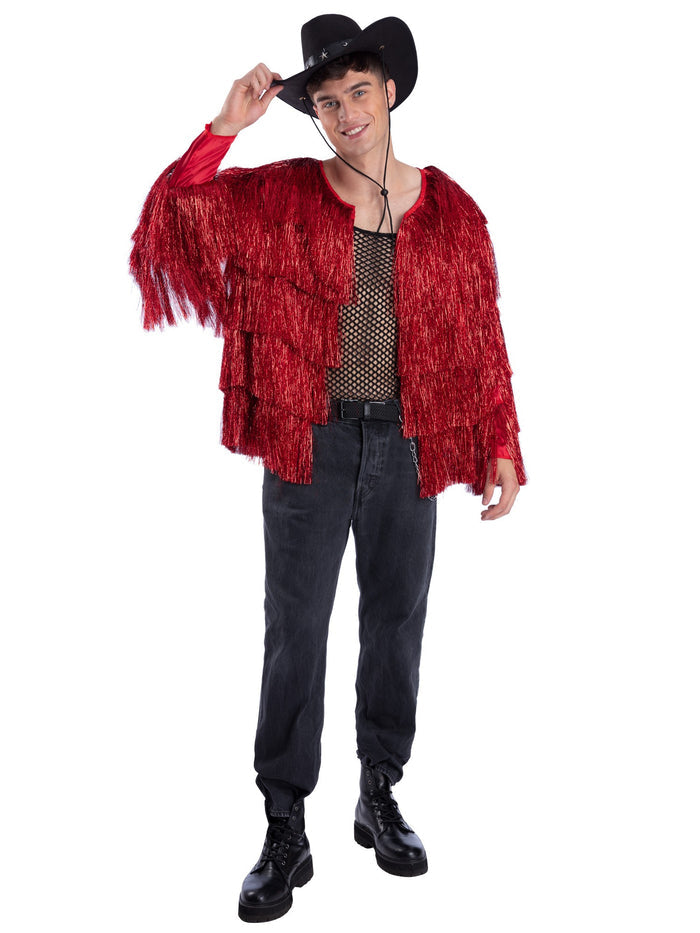 Fever Tinsel Festival Jacket, Red