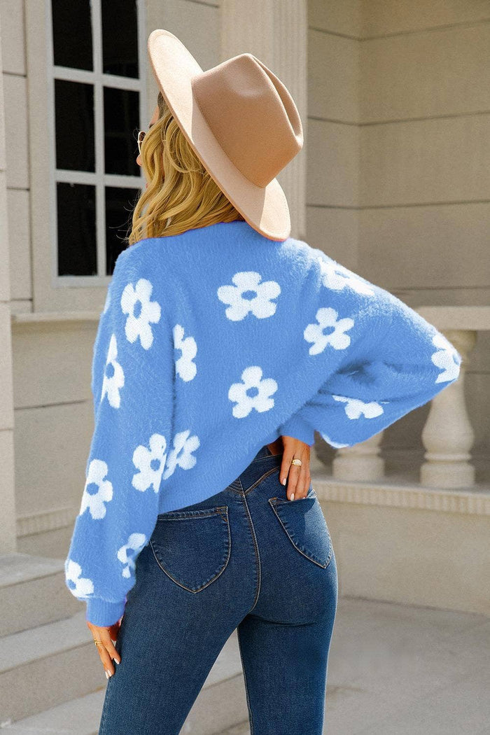 Floral Crop Cardigan