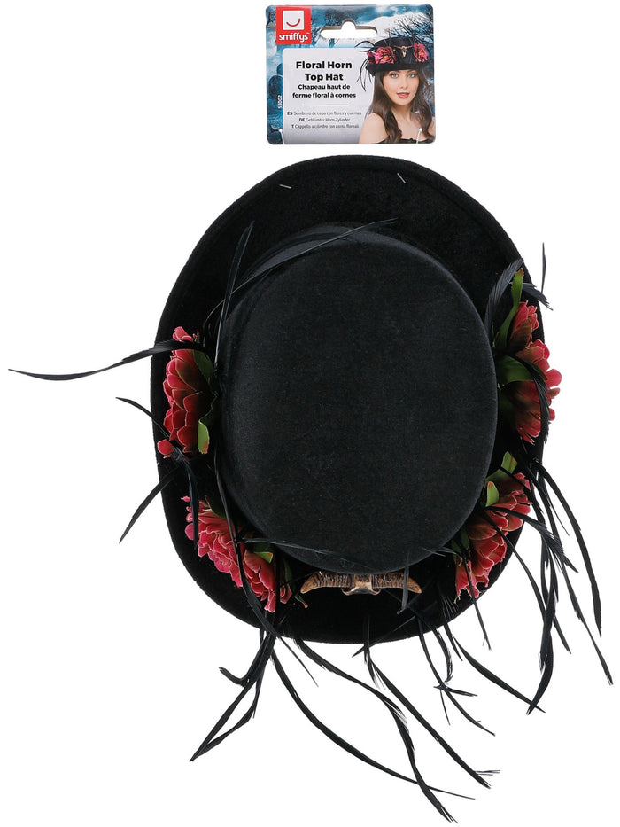 Floral Horn Top Hat