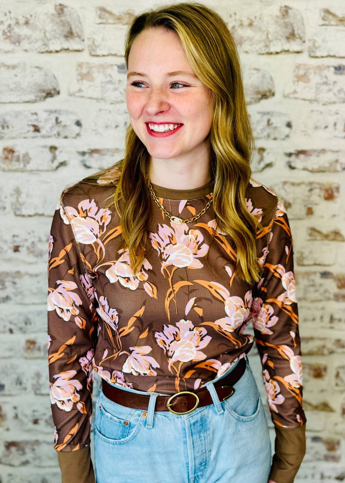 Floral Waffle Long Sleeve