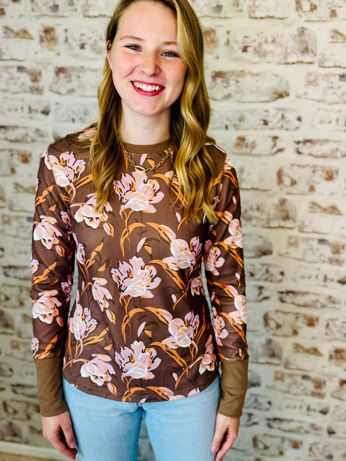 Floral Waffle Long Sleeve
