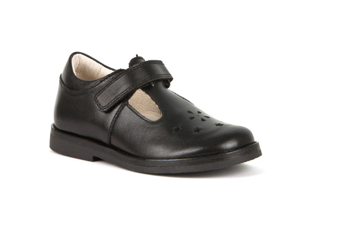 Froddo Evia T-Bar | School Shoes | Black Leather