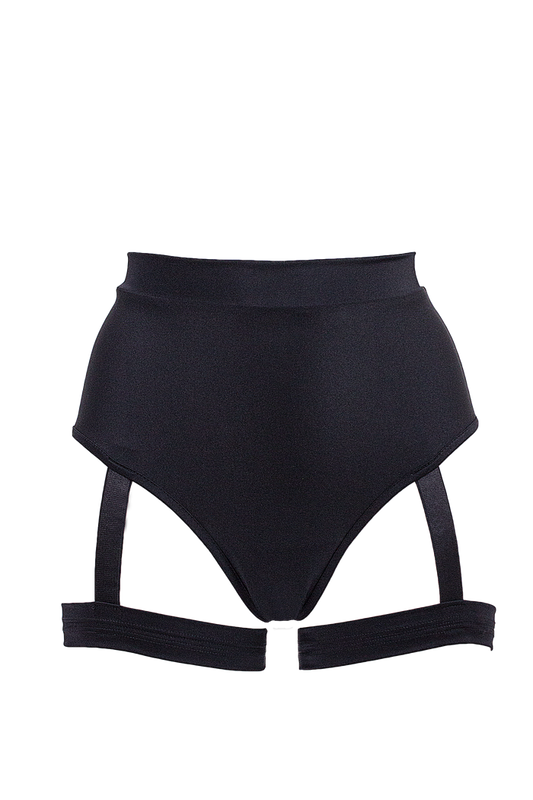 Garter shorts Pole dance wear / HW GARTER / BLACK - EXES LINGERIE