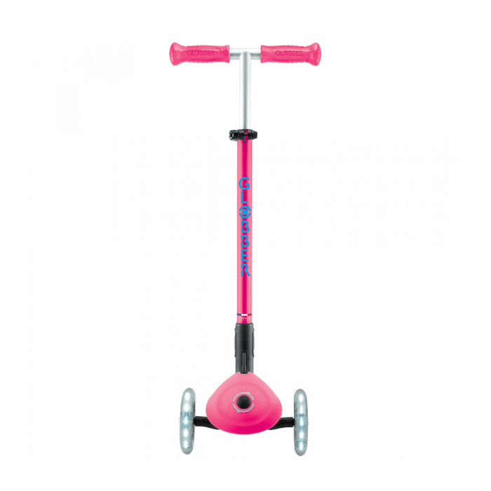 Globber Primo FOLD PLUS LIGHTS Scooter - Fuchsia Pink / Sky Blue