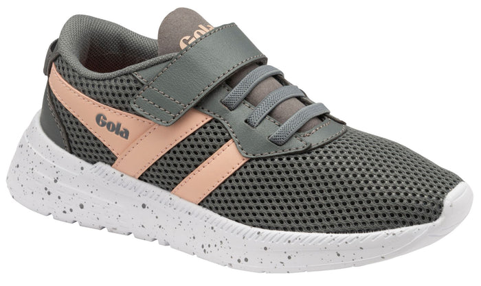 Gola Trainers Kids|Scorpion QF Velcro|Grey & Blossom