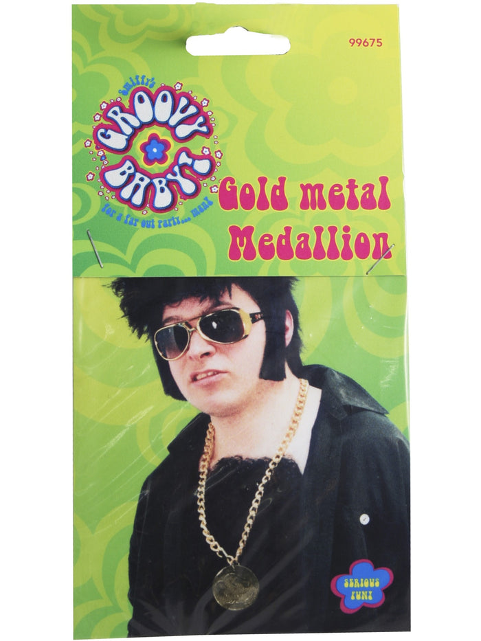 Gold Metal Medallion On Chain
