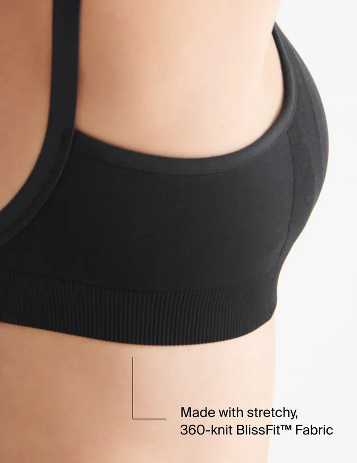 Made with stretchy, 360-knit BlissFit Fabric Good to Go Seamless Bra (Black)  | General