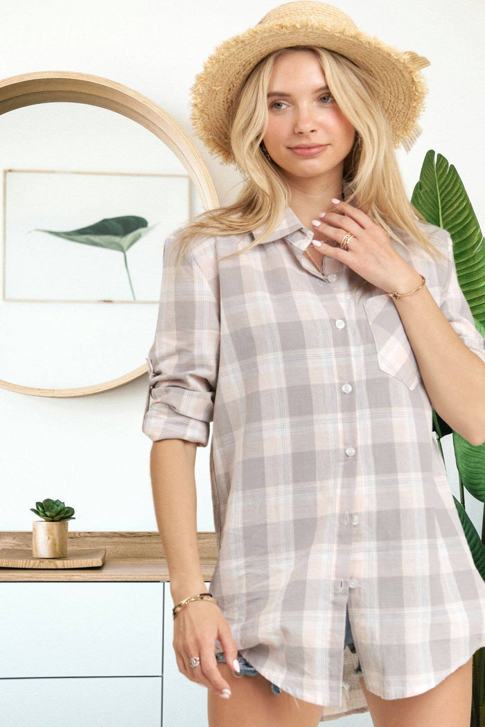 Gray Plaid Shirt