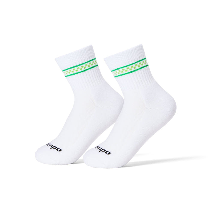 Del Campo Green Checkered Stripes golf socks